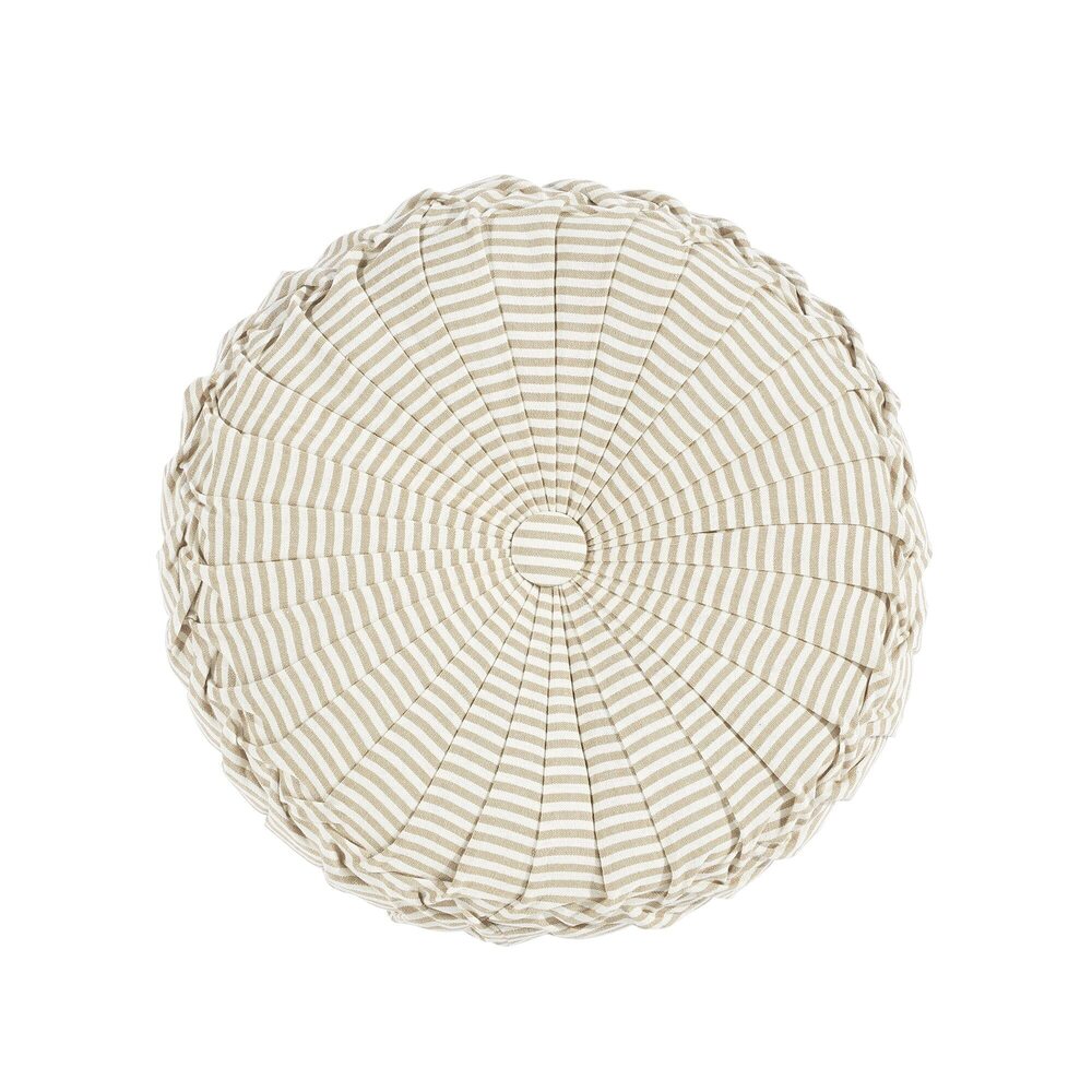 3132 Farmhouse Ticking Stripe Yarn Dyed Pleated Decorative Throw Pillow